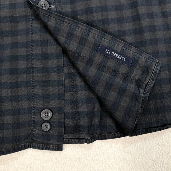 Zegna Sport Black Watch Shirt Men's M Black Brown Gingham Plaid Twisted‎ Cotton - Picture 9 of 16